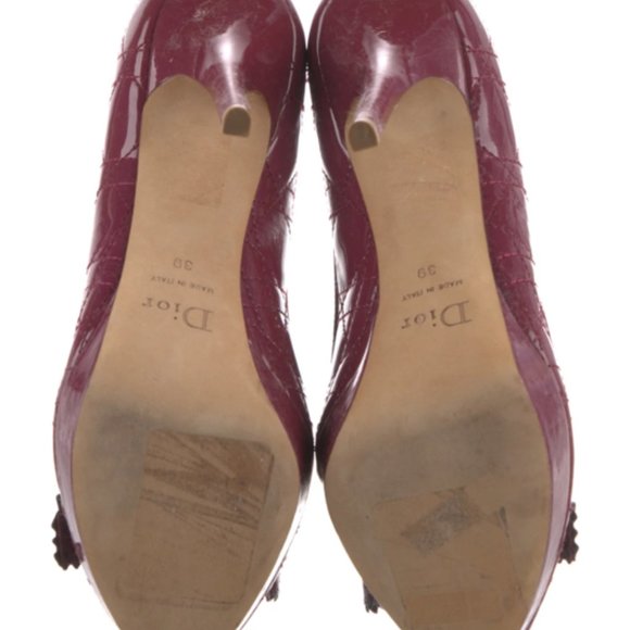 CHRISTIAN DIOR Cannage Pattern Patent Leather Pumps sz IT39 - Picture 5 of 5